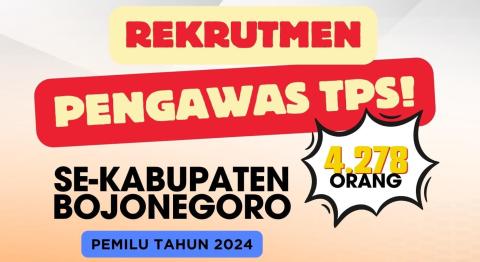 Pengumuman Rekrutmen PTPS se-Kabupaten Bojonegoro Pemilu Tahun 2024